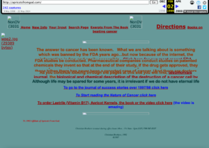 apricotsfromgod.com internet archives website Home page screenshot February 1999